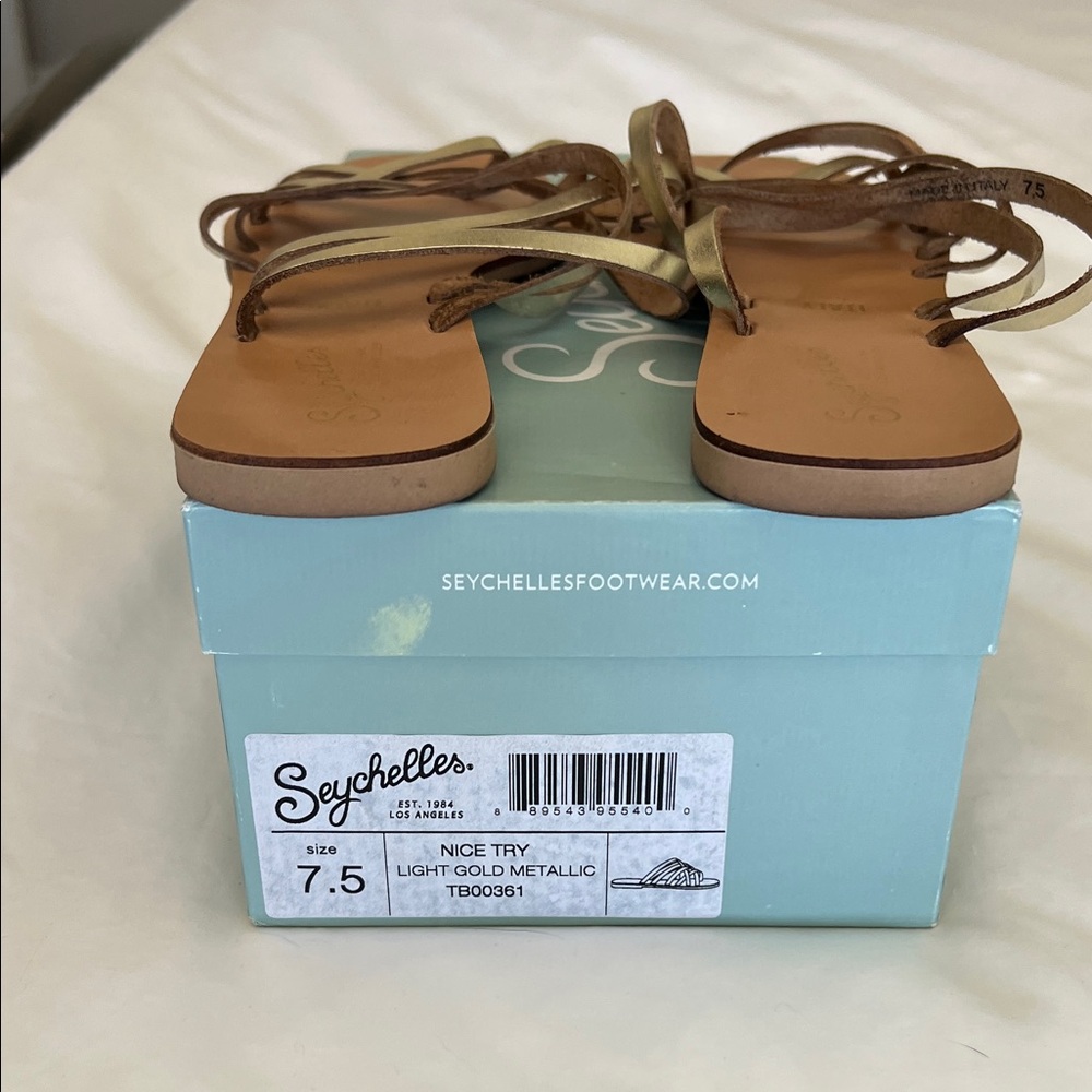 Seychelles Gold Metallic Strappy Sandals